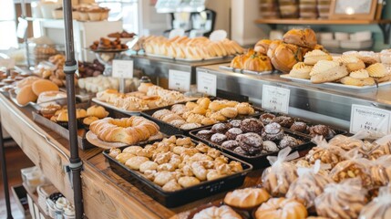 variety of freshly baked goods at the bakery