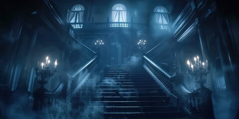 Mysterious Staircase in a Haunted Mansion