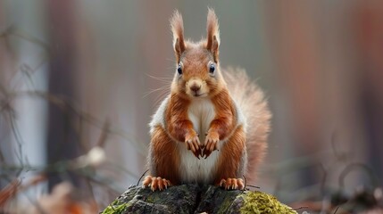 Sciurus vulgaris,Red squirrel in the wild 