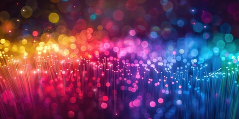 Abstract Colorful Fiber Optic Lights Background