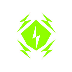 Abstract green eco energy concept, simple design to be used as a logo, icon or symbol for renewable green energy