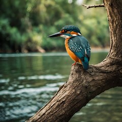 Fototapeta premium kingfisher on the branch