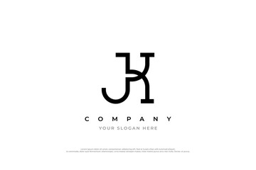 Minimal Letter JK Logo Design Vector