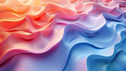 Obraz premium Abstract Multicolored Fabric Waves in Gradient Light - Modern Colorful Background