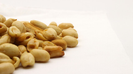Delicious fried peanuts isolated