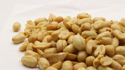 Delicious fried peanuts isolated