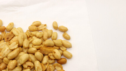 Delicious fried peanuts isolated