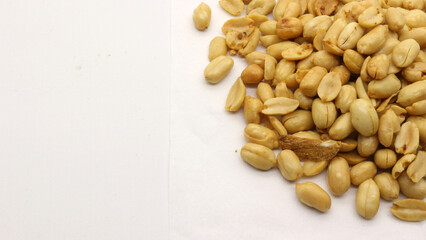 Delicious fried peanuts isolated