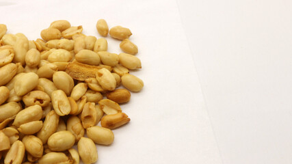 Delicious fried peanuts isolated