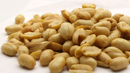 Delicious fried peanuts isolated