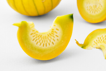 Close-up of zucchiolo, a fresh vegetable for summer