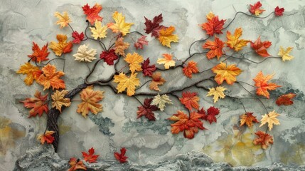 Leaves of fall decorating a tree