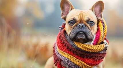 Obraz premium Canine wearing a scarf