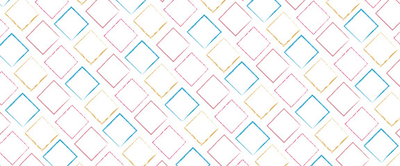 Vector Square drawn with colorful triangle, square shapes drawn with dry brush,