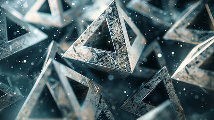 Cluster of 3D tetrahedrons arranged in a circular pattern.