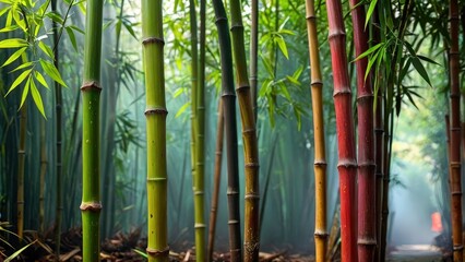 Fototapeta premium Colorful Bamboo Grove.