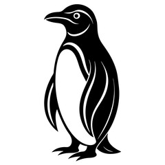 Penguin Silhouette Vector Art - Minimalist Wildlife Illustration for Digital and Print Use.