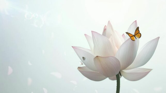 the beauty of a lotus flower with a pinkish white color. seamless looping time-lapse virtual 4k video Animation Background.
