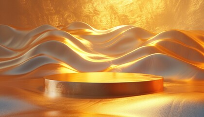 Versatile display: an empty podium, banner, and stand with ample copy space, offering a blank canvas for showcasing products, advertising, presentations, and versatile marketing opportunities.