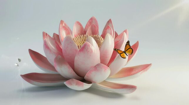 beautiful and graceful lotus flower. seamless looping time-lapse virtual 4k video Animation Background.