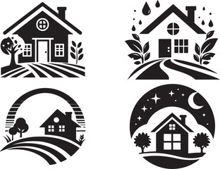 home silhouette vector illustration