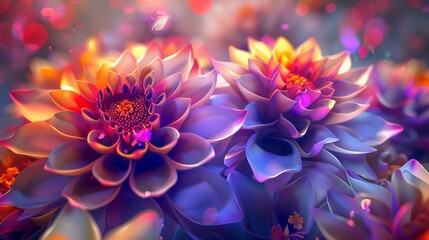 3d wallpaper of beautiful flower background abstract