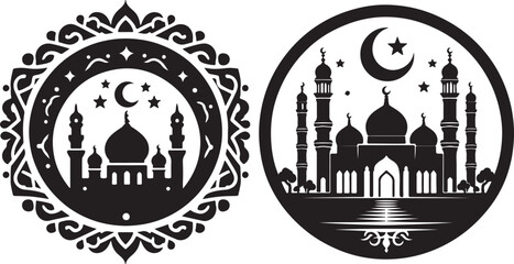 Islamic silhouette vector illustration