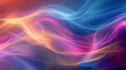 Obraz premium Abstract background of colorful, fluid light trails in vibrant hues