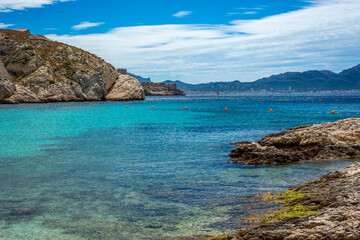 Paysage rocheux des iles du Frioul
