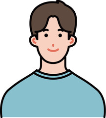 若い男性の笑顔のイラスト