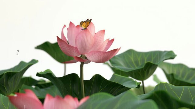 lotus flowers are very beautiful and fresh when exposed to raindrops. seamless looping time-lapse virtual 4k video Animation Background.