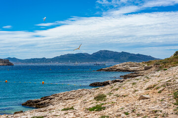 Paysage rocheux des iles du Frioul
