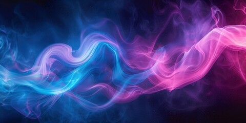 Abstract Cosmic Swirls of Blue and Pink