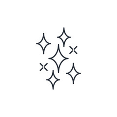 Glitter. Magic twinkle. Vector linear icon isolated on white background.