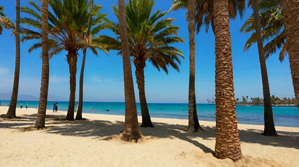 palm trees on the beach ganrative.ai