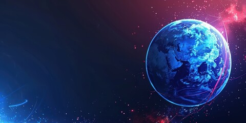 Fototapeta premium Earth in Cosmic Embrace: A Digital Canvas