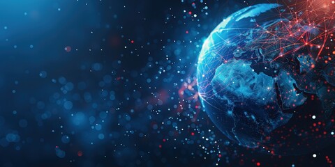 Obraz premium Global Network Connection Visualization