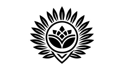 Obraz premium The corporate identity of a spa salon cosmetics brand is represented by a logo featuring a gorgeous flower, reflecting a sense of beauty and luxury.