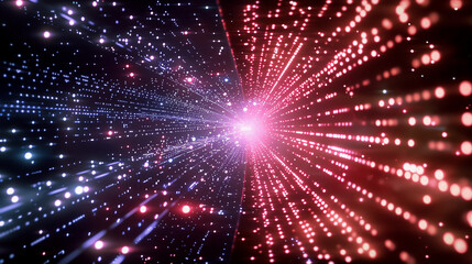 Streaming data, binary data moving on a digital road.