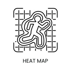 Heat map line vector icon with editable stroke