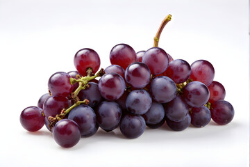 Fototapeta premium A lot of Shine-Muscat grapes and cut Shine-Muscat grapes on a white background. White grapes. Japanese grapes. View from above