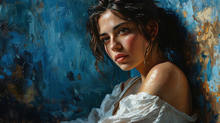 Pretty Women Portrait Oil Painting