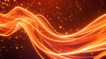 Orange and Beige Neon Wave Background