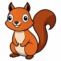 Charming Cartoon Squirrel Silhouette Vector - Perfect for Kids and Nature-Themed Designs.