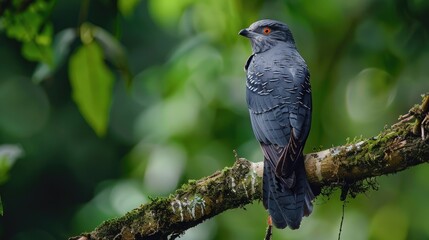 Male Common cuckoo perched on a tree
