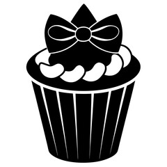 Happy father's day special cupcake and bow tie on a white background