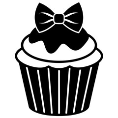 Happy father's day special cupcake and bow tie on a white background
