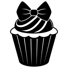 Happy father's day special cupcake and bow tie on a white background