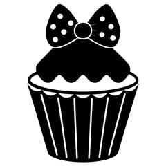 Happy father's day special cupcake and bow tie on a white background