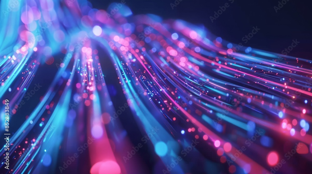 Poster abstract network information web science technology data center fiber optic cable 5g connection futu